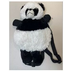 Kids panda plush animal soft backpack with detachable leash